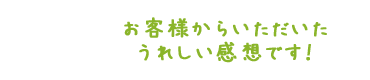 お客様から頂いたクリビアデュウの感想です